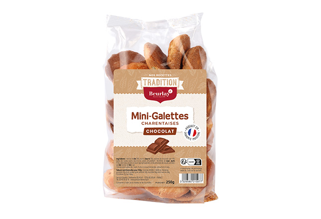 Le sachet de 9 Mini-Galettes aux pépites de Chocolat de la Pâtisserie Beurlay